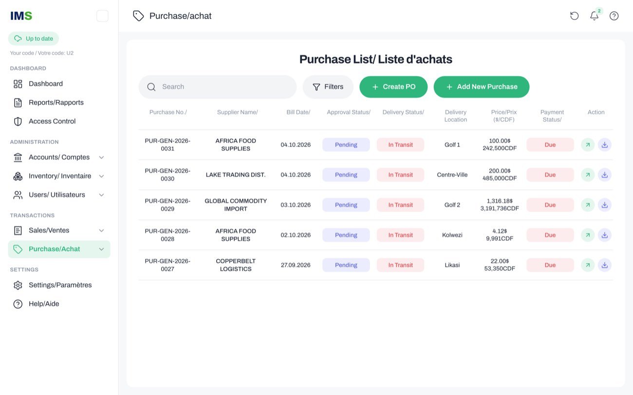 Compras con aprobación y estado de entrega